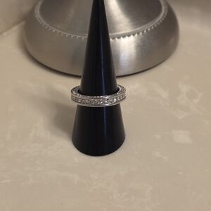 Silver and CZ Eternity Ring Size 8